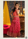 OC 164Heavy Faux Georgette With Digital Print Work With Embroidered Siqunce Work Kids Wear Gown Online Wholesale